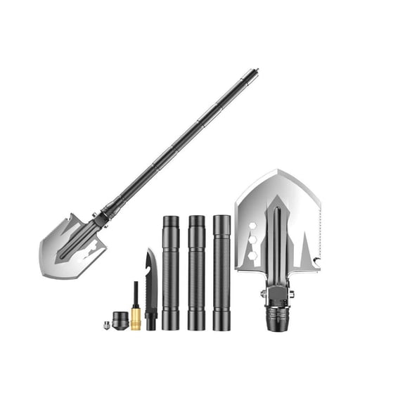 30" Military Folding Shovel Survival, Multifunctional Thickened Shovel Head, Easy to Carry Outdoors