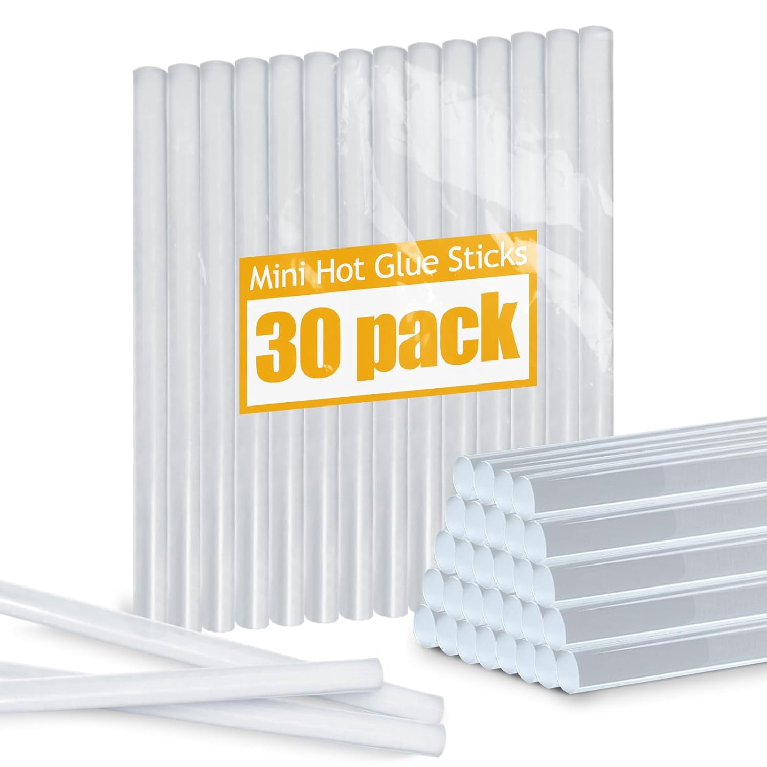 30 Mini Hot Glue Sticks, 4" and 0.27 Melt Sticks Diameter Compatible with Most Guns for DIY Craft Projects, Scrapbooking DIY, Home Repair