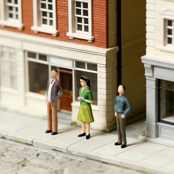30 Mini People Figurines 1:30 Scale Painted Miniature Figures, Sitting and Standing Tiny People Model for Model Trains, Architectural Projects and Miniature Scenes