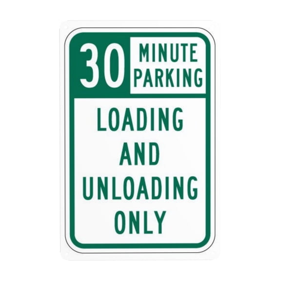 30 Minute Parking Loading And Unloading Only Signs Warning Metal Sign Vintage Sign Wall Decor for Home Farm Bar Coffee Shop Club Decoration 8x12 Inch