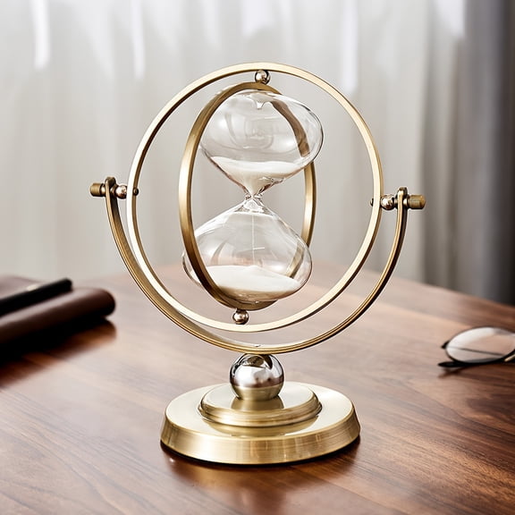 30-Minute Vintage White Hourglass Sand Timer, 720 Rotatable Decorative Sand Clock for Home Office Desk Wedding Tabletop Retro Ornament