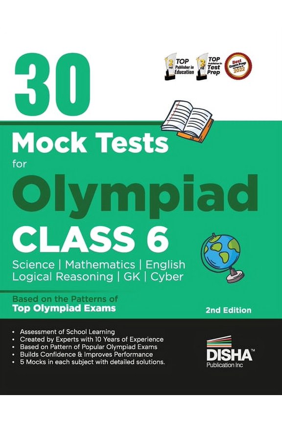 30 Mock Test Series for Olympiads Class 6 Science, Mathematics, English, Logical Reasoning, GK/ Social & Cyber 2nd Editi, (Paperback)