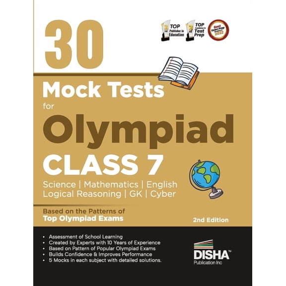 30 Mock Test Series for Olympiads Class 7 Science, Mathematics, English, Logical Reasoning, GK/ Social & Cyber 2nd Editi, (Paperback)