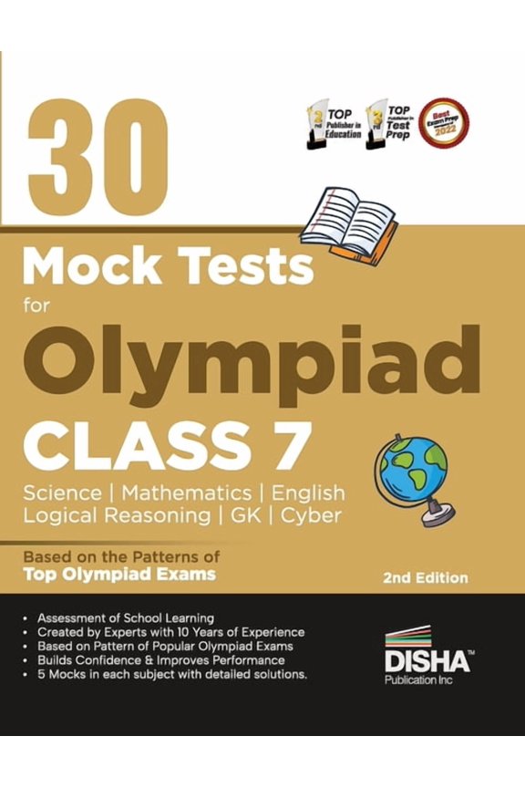 30 Mock Test Series for Olympiads Class 7 Science, Mathematics, English, Logical Reasoning, GK/ Social & Cyber 2nd Editi, (Paperback)