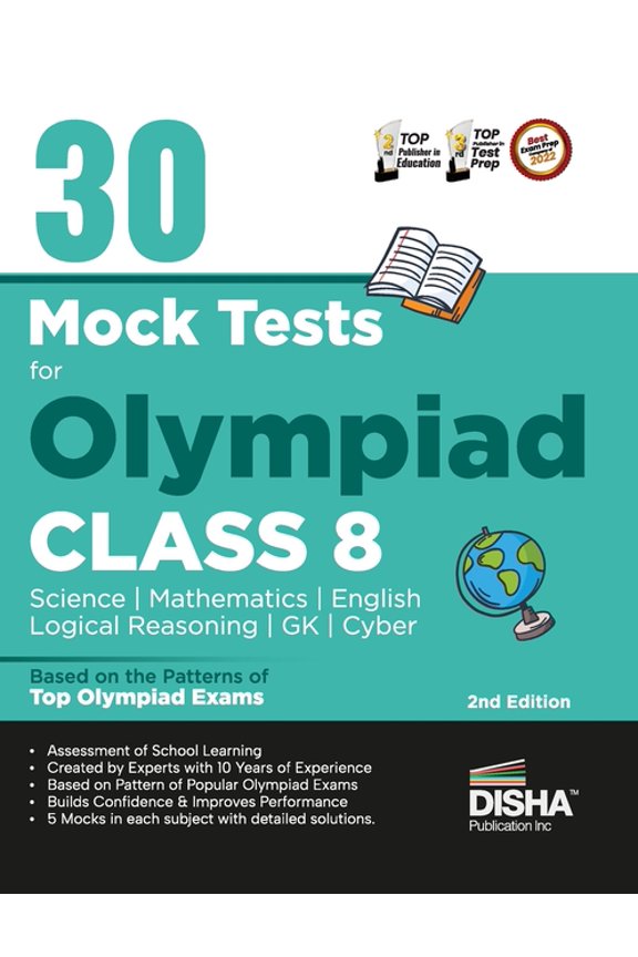 30 Mock Test Series for Olympiads Class 8 Science, Mathematics, English, Logical Reasoning, GK/ Social & Cyber 2nd Editi, (Paperback)