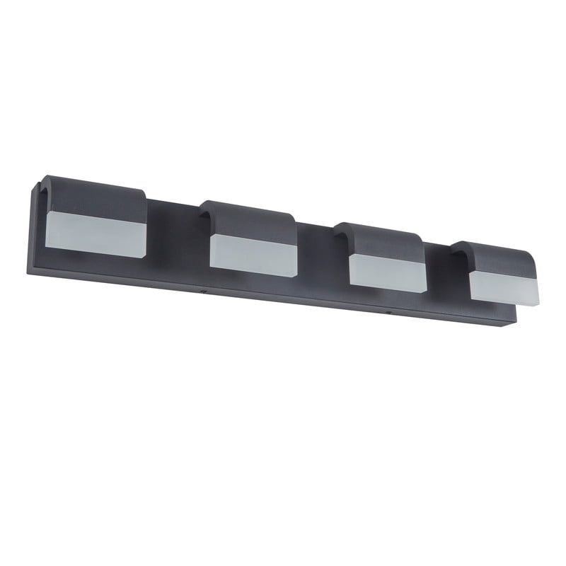 30" Modern 4-Light LED Bathroom Vanity Light Fixture, Black Iron & Acrylic Wall Sconce, Dimmable Vanity Lights for Bathroom, Dressing Room, Powder Room, Hardwired Over Mirror Lighting