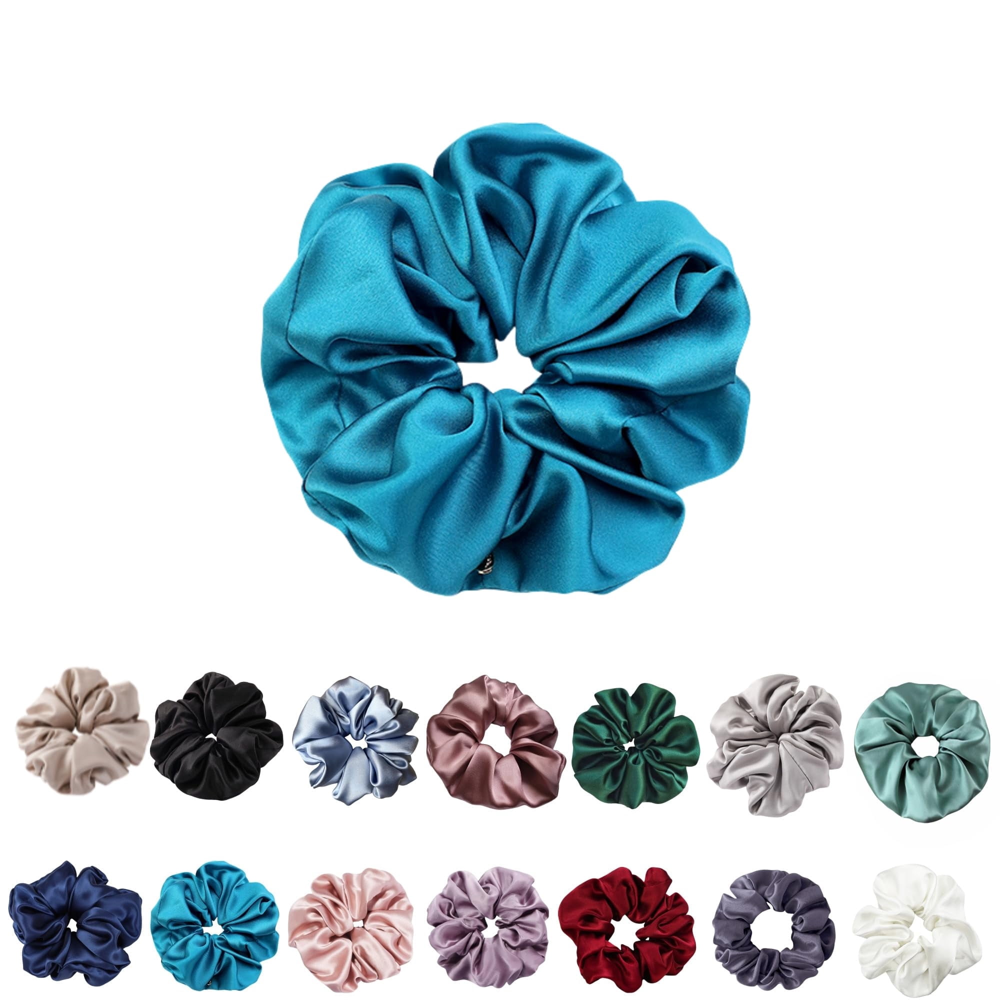 30 Momme Mulberry Silk Scrunchies for Women – Large Hair Ties for Curly Hair, Sleep & Ponytails – Soft, Gentle Hold