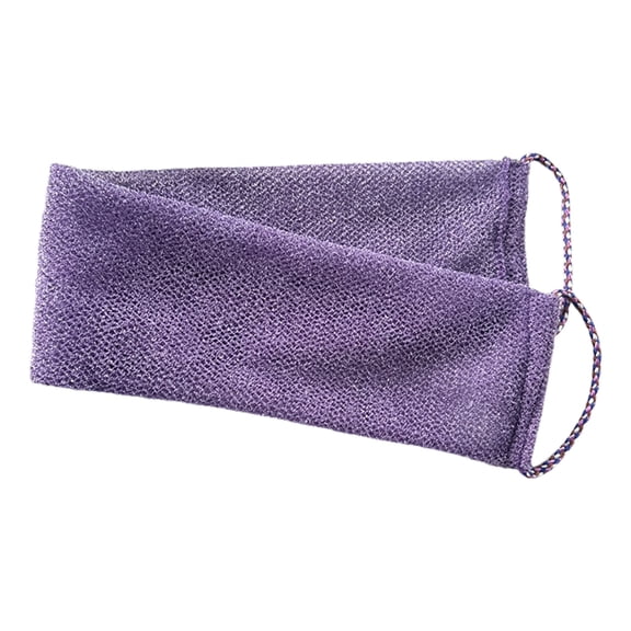 30" Nylon Drawstring Bath Towel, Extra Long Exfoliating Back Scrubber with Handles, African Net Sponge for Body & Shower, Quick Dry Mesh Washcloth for Glowing Skin