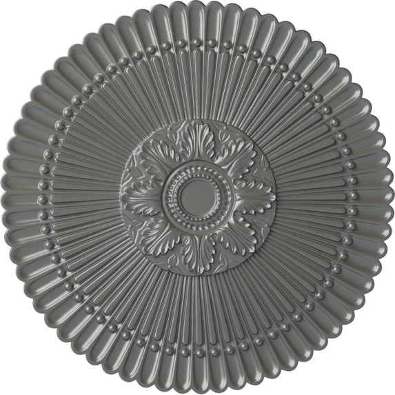 30"OD x 1 1/4"P Nexus Ceiling Medallion (Fits Canopies up to 2 3/4"), Hand-Painted Silver