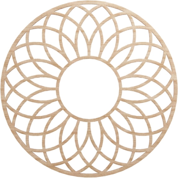 30"OD x 10 1/4"ID x 1/4"T Cannes Wood Fretwork Pierced Ceiling Medallion, Alder