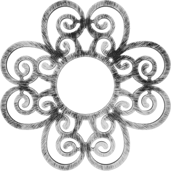 30"OD x 10 1/4"ID x 1"P Cohen Architectural Grade PVC Pierced Ceiling Medallion, Antiqued Pewter