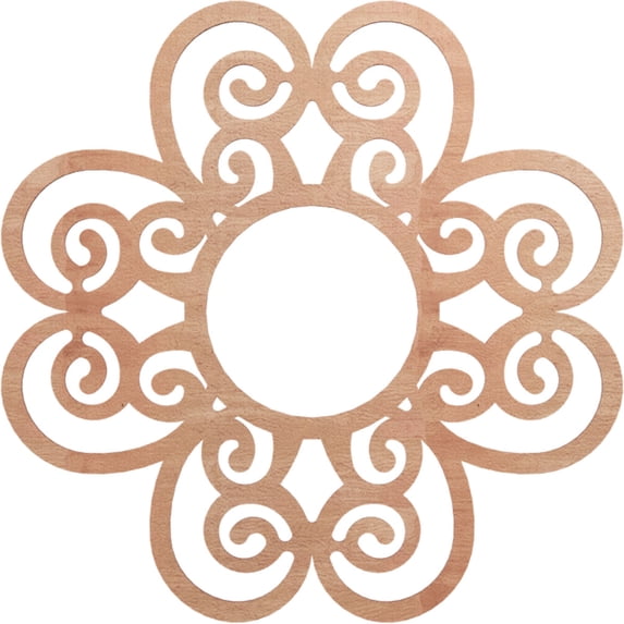 30"OD x 10 1/4"ID x 3/8"T Cohen Wood Fretwork Pierced Ceiling Medallion, Cherry