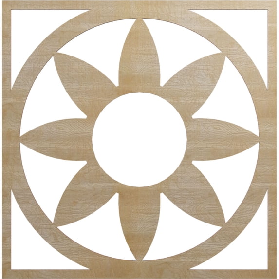 30"OD x 10 3/8"ID x 1/4"T Blume Wood Fretwork Pierced Ceiling Medallion, Birch