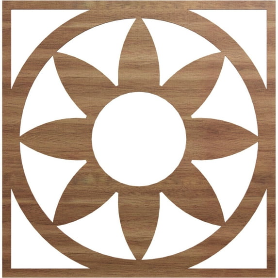 30"OD x 10 3/8"ID x 1/4"T Blume Wood Fretwork Pierced Ceiling Medallion, Walnut
