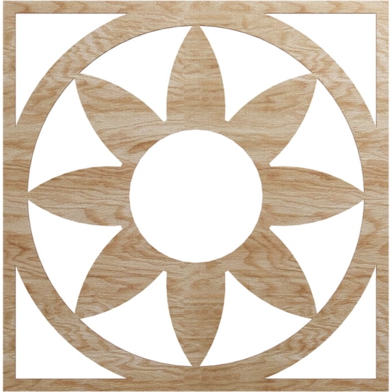 30"OD x 10 3/8"ID x 3/8"T Blume Wood Fretwork Pierced Ceiling Medallion, Red Oak