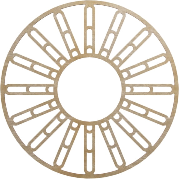 30"OD x 10 7/8"ID x 1/4"T Hale Wood Fretwork Pierced Ceiling Medallion, Hickory