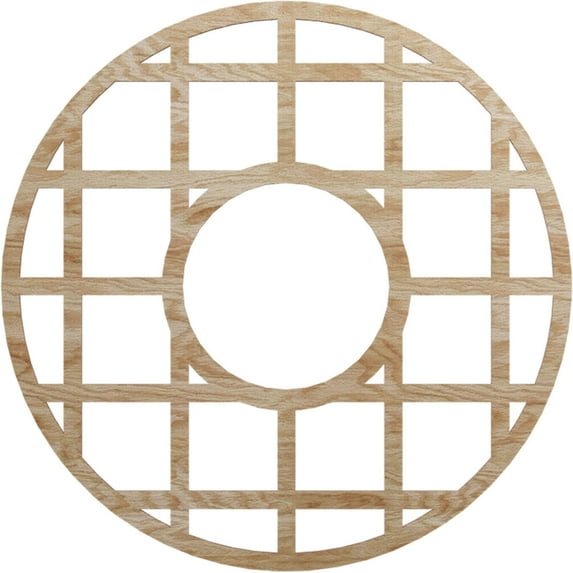 30"OD x 10 7/8"ID x 1/4"T O'Neal Wood Fretwork Pierced Ceiling Medallion, Red Oak