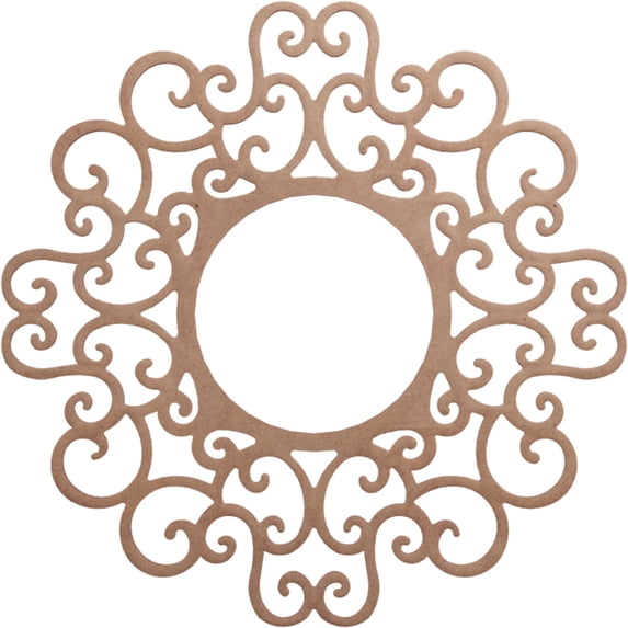 30"OD x 11 1/2"ID x 3/8"T Reims Wood Fretwork Pierced Ceiling Medallion, Wood (Paint Grade)