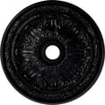 thumbnail image 1 of 30"OD x 3 7/8"ID x 3 1/4"P Flagstone Ceiling Medallion (Fits Canopies up to 3 7/8"), Hand-Painted Jet Black, 1 of 6