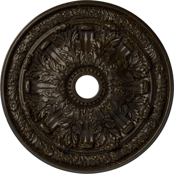 30"OD x 3 7/8"ID x 3 1/4"P Flagstone Ceiling Medallion (Fits Canopies up to 3 7/8"), Hand-Painted Stone Hearth Crackle