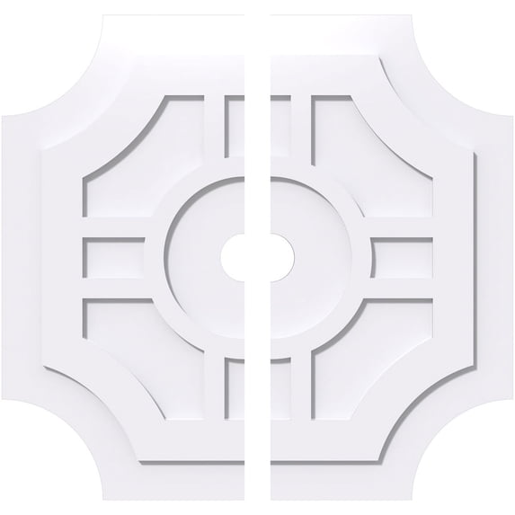 30"OD x 3"ID x 10"C x 1"P Haus Architectural Grade PVC Contemporary Ceiling Medallion, Two Piece
