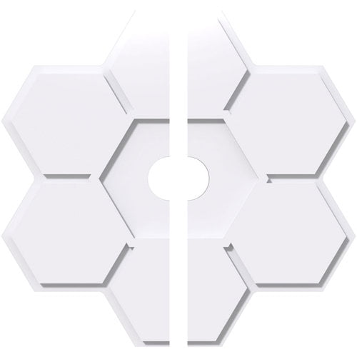 30"OD x 4"ID x 10 1/2"C x 1"P Daisy Architectural Grade PVC Contemporary Ceiling Medallion, Two Piece
