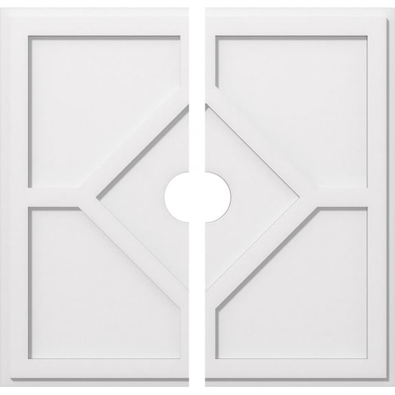 Embry Architectural Grade PVC Contemporary Ceiling Medallion 30"OD x 4"ID x 10 1/2"C - Two Piece