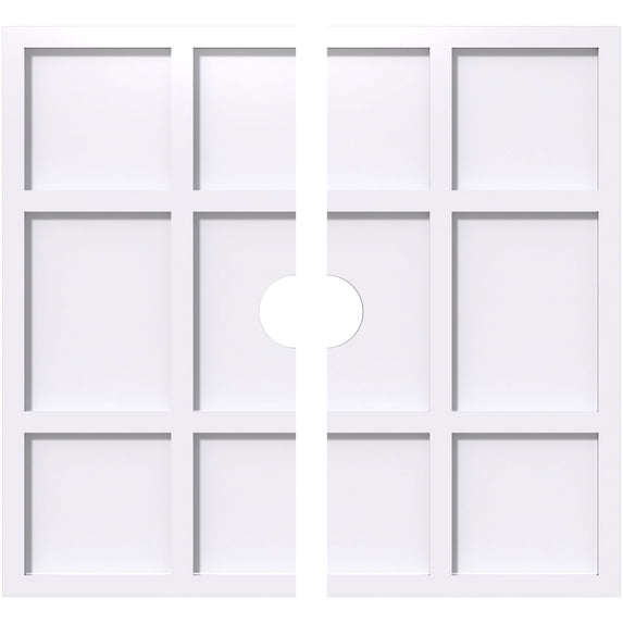 30"OD x 4"ID x 10 1/2"C x 1"P Rubik Architectural Grade PVC Contemporary Ceiling Medallion, Two Piece