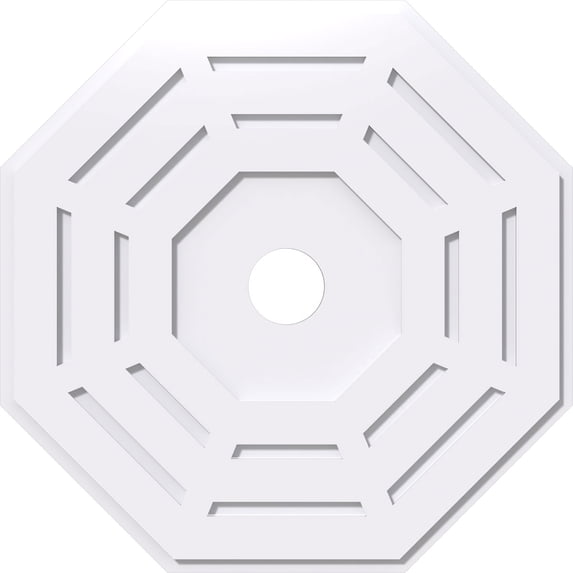 30"OD x 4"ID x 12"C x 1"P Westin Architectural Grade PVC Contemporary Ceiling Medallion