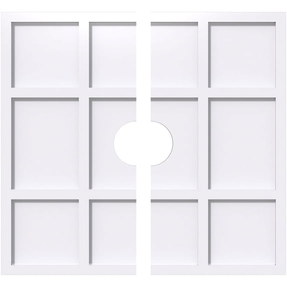 30"OD x 5"ID x 10 1/2"C x 1"P Rubik Architectural Grade PVC Contemporary Ceiling Medallion, Two Piece