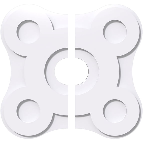 30"OD x 6"ID x 10 1/2"C x 1"P Luna Architectural Grade PVC Contemporary Ceiling Medallion, Two Piece