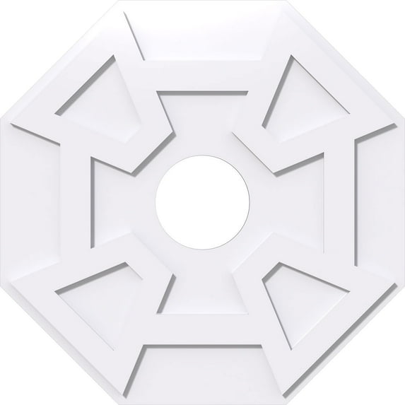 30"OD x 7"ID x 10 1/2"C x 1"P Logan Architectural Grade PVC Contemporary Ceiling Medallion