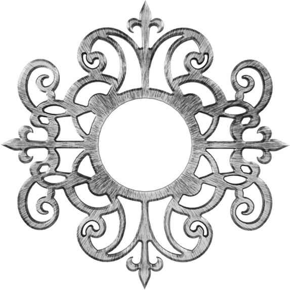 30"OD x 9 3/4"ID x 1"P Dijon Architectural Grade PVC Pierced Ceiling Medallion, Antiqued Silver