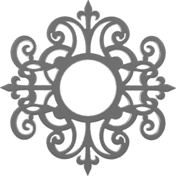 30"OD x 9 3/4"ID x 1"P Dijon Architectural Grade PVC Pierced Ceiling Medallion, Nickel