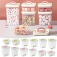 thumbnail image 1 of 1Pc Pink Airtight Transparent Food Storage Jar Large Capacity Plastic Grain Container Stackable Sealed Kitchen Canister for Rice Flour Tea Dry Goods,69x104x128.5mm,by JASKFLY, 1 of 3