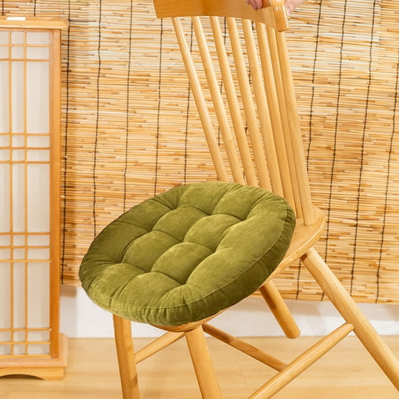30% OFF, Vsgery Chair Cushion, Solid Color, Thickened Soft Corduroy, Kitchen Dining, Patio, Comfortable Seat Pad|98%Cotton,2%Spandex,Green