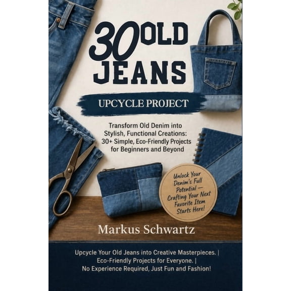 30 Old Jeans Upcycle Project: Transform Old Denim into Stylish, Functional Creations: 30+ Simple, Eco-Friendly Projects , (Paperback)