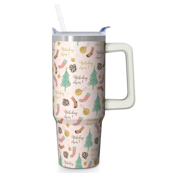 30 Oz Christmas Tree Goodwill Tumbler With Handle, Coffee Travel Mug Cup, Holiday Gift Ideas