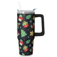 thumbnail image 1 of 30 Oz Christmas Snowman Bells Tumbler With Handle, Holiday Coffee Cup, Festive Gift Ideas, 1 of 5