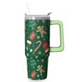 thumbnail image 1 of 30 Oz Holiday Plaid Stocking Tumbler With Handle, Christmas Coffee Travel Mug Cup, Festive Gift, 1 of 5