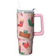 thumbnail image 1 of 30 Oz Holiday Reindeer Plaid Tumbler With Handle, Xmas Coffee Travel Mug Cup, Christmas Gift, 1 of 5