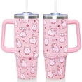 thumbnail image 1 of 30 Oz Pink Pig Tumbler with Handle and Straw, Insulated Stainless Steel Coffee Travel Cup Mug Water Bottle, Cute Pig Gifts for Women Men Adults on Christmas Birthday, 1 of 6