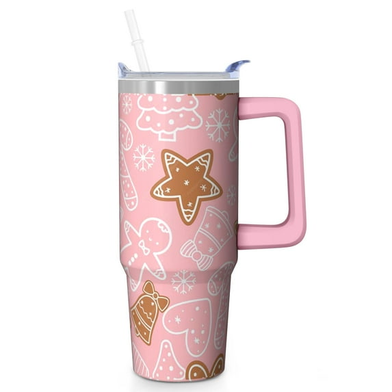 30 Oz Red Green Plaid Christmas Tumbler With Handle, Coffee Travel Mug Cup, Holiday Gift