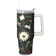 thumbnail image 1 of 30 Oz Santa Winter Tumbler With Handle, Xmas Coffee Travel Mug Cup, Holiday Present, 1 of 5