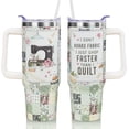 thumbnail image 1 of 30 Oz Sewing Tumbler with Handle and Straw Quilting Sewing Crochet Coffee Travel Cup Mug, Quilting Sewing Gifts for Quilters Sewing Lovers Women, Christmas Birthday Gifts for Women, Friends, 1 of 3