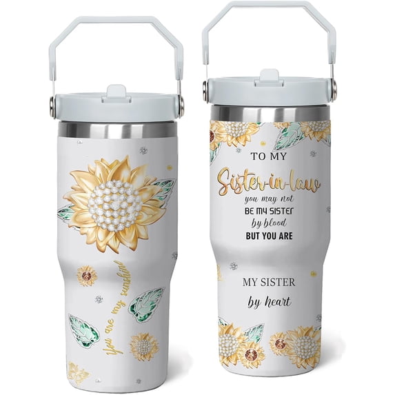 30 Oz Sister in Law Tumblers with Handle and Straw, Sister-in-Law Birthday Gift, Future Sisters in Law Wedding Gift, Mothers Day Gifts Ideas for Adult Sisters-in-Law