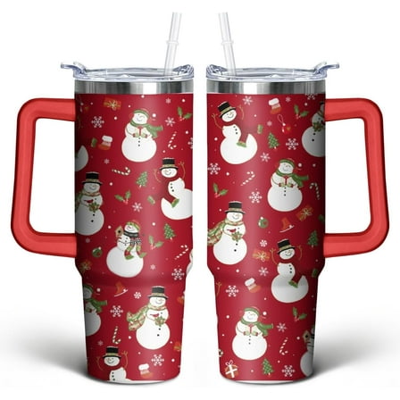 30 Oz Snowman Tumbler with Handle