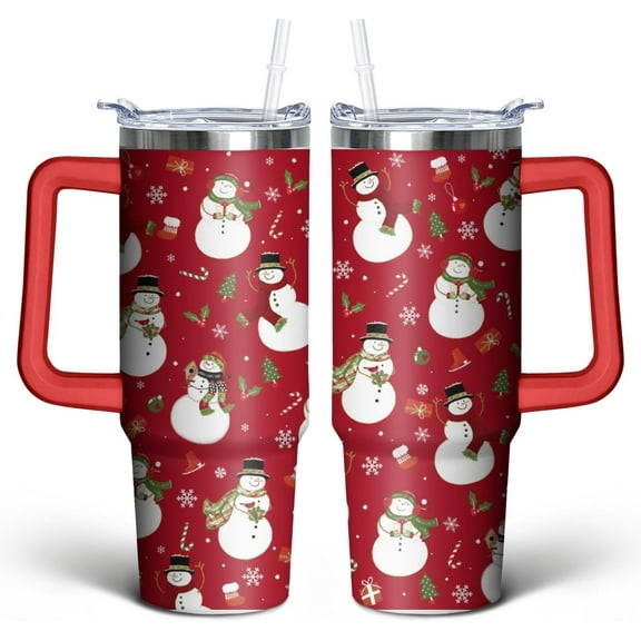 30 Oz Snowman Tumbler with Handle