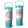 thumbnail image 1 of 30 Oz Tumbler Blue Rainbow Pencil Tumbler with Lid and Straw, Birthday Gift Cup for Friend Women Men Coffee Travel Mug Thanksgiving Day Halloween Christmas Gift Water Bottle, 1 of 7