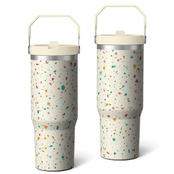 30 Oz Tumbler Colored Fragments Tumbler with Lid and Straw, Birthday Gift Cup for Friend Women Men Coffee Travel Mug Thanksgiving Day Halloween Christmas Gift Water Bottle